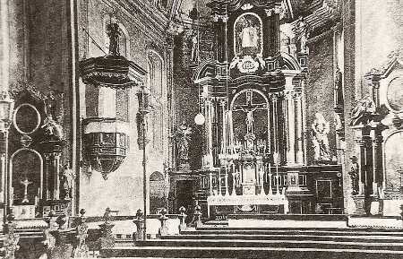 Inneres der alten Kirche vor 1964.